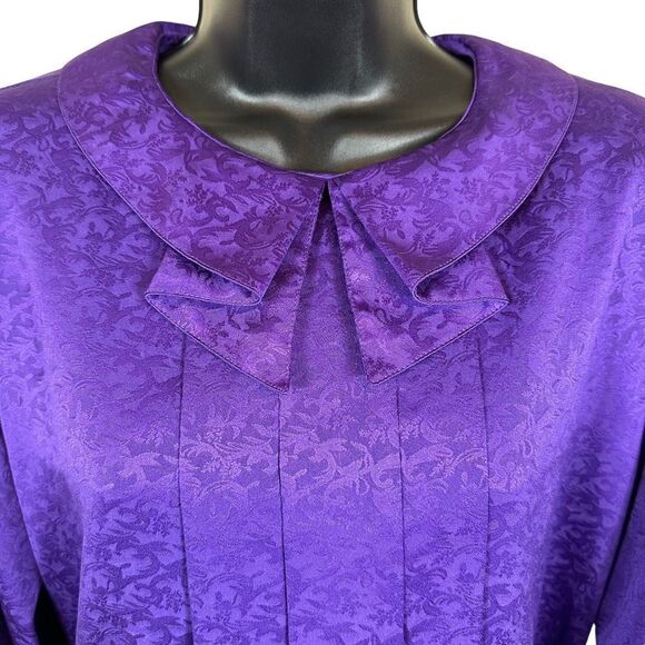 Vintage Notations Long Sleeve Ruffled Collar Blouse Size L - Picture 3 of 8